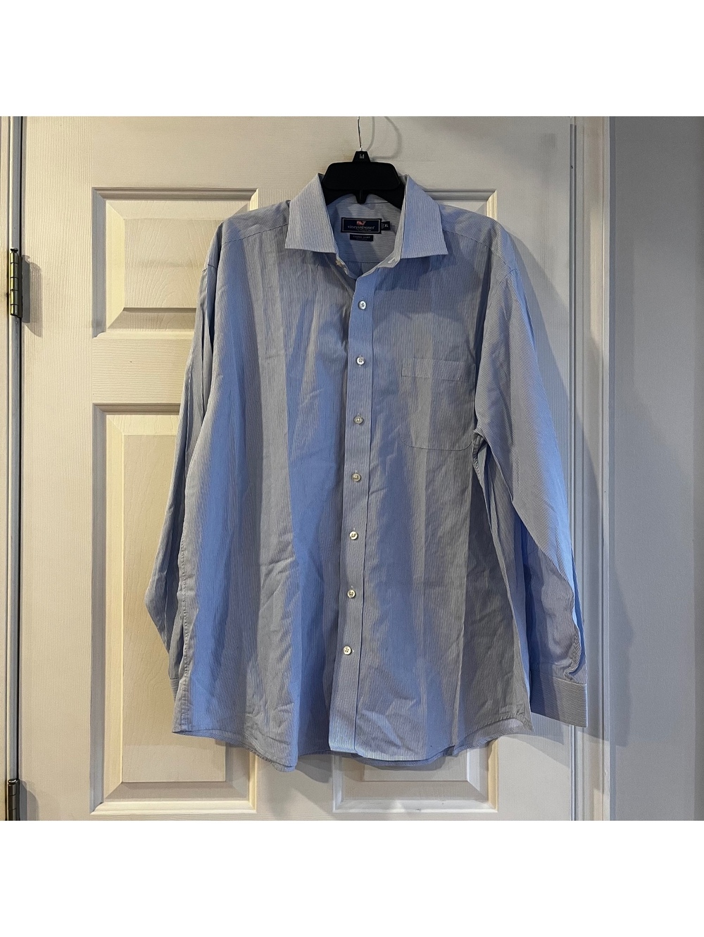 Vineyard Vines Cooper Shirt 100% Cotton Blue Striped Men's XL